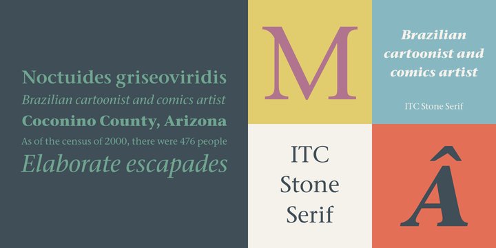 Ejemplo de fuente ITC Stone Serif Bold Italic